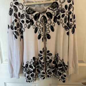 Black and White Patterned Cardigan